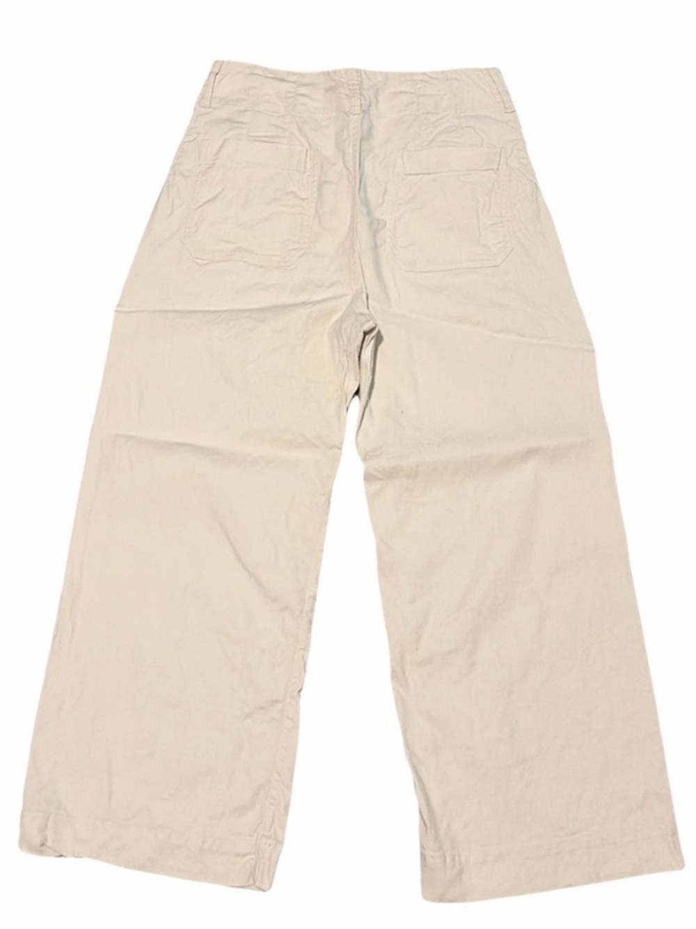 Maeve Colette Cropped Wide Leg Linen Pants Chalk White Size 29 Anthropologie - Picture 6 of 8